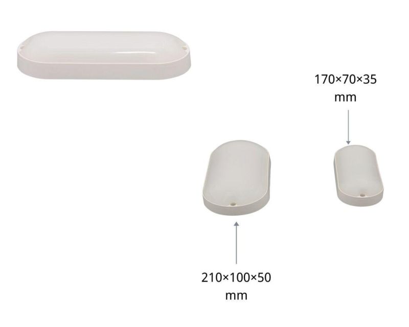 Factory Direct Sales Energy-Saving White Oval 12W LED Moisture-Proof Lamp