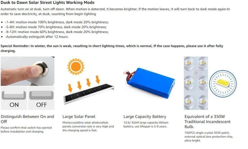 Durable Outdoor 100W 300W Waterproof IP66 LED Manufacture All in One Integrated Solar Street Light