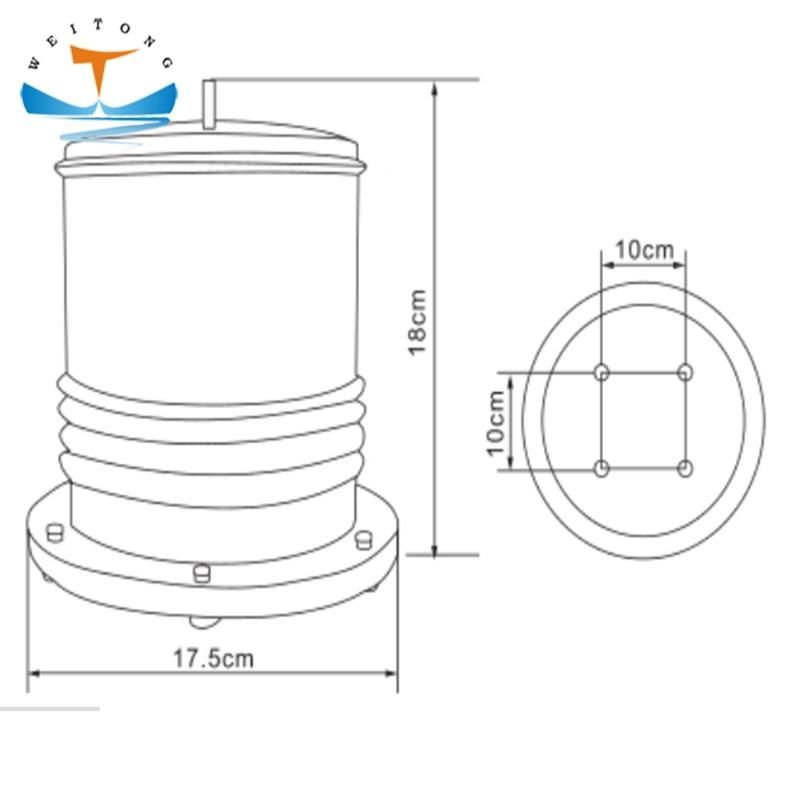 LED Solar Powered Marine/Boat Navigation Signals Light Masthead/Port and Starboard Lights