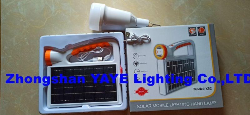 Yaye Hottest Sell 120W Portable Handing Mini Solar Lantern Solar Table Reading Lamp Solar LED Light with Mobile Phone Charger/1000PCS Stock