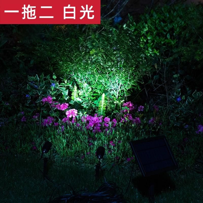 LED Solar Spotlights 2W Solar Powered Landscape Lights Outdoor Spotlights Low Voltage IP65 Waterproof 16.4FT Cable Auto on/off for Outdoor Garden Yard Landscape