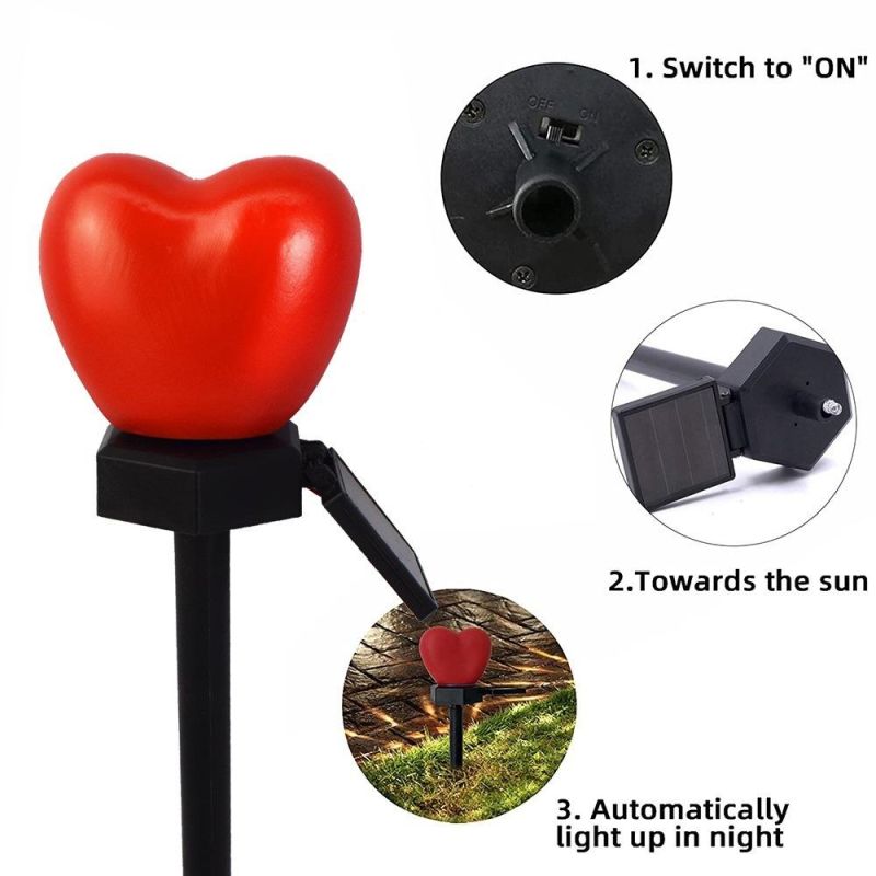 Outdoor Stakes Valentine′s Day Theme Solar Garden Lights LED Lawn Plug Lights Decorations Wyz18472