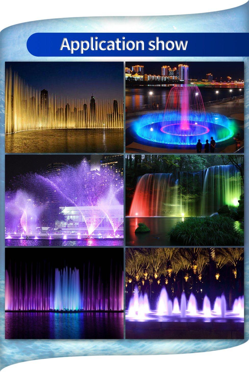 Low Voltage Waterproof IP68 Stainless Steel Pool Light DMX RGB Colorful LED Underwater Lighting RGB LED Fountain Light