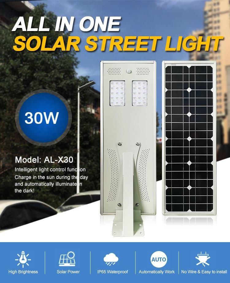 Home Outdoor Waterproof Solar Power 30W Brightness 3030 LED Light