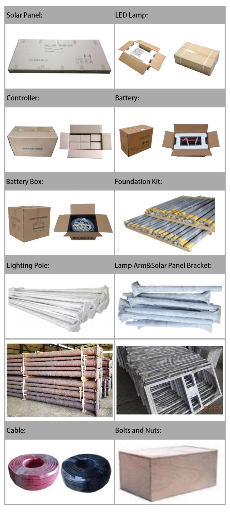 10m 100W Split Solar Street Light with Longi Cell Solar Panel Mono Crystalline High Efficiency