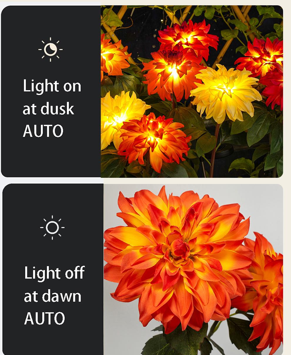 Waterproof Outdoor Decorate Solar Energy Sunflower LED Lamps for Garden Lawn