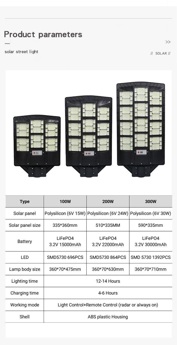 200W LED Wall Light Outdoor Solar Powered Street Lights