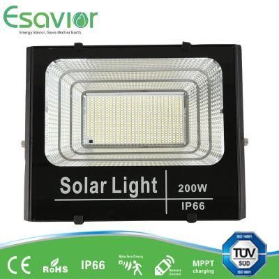 Esavior 200W All in Two LED Solar Panel Flood/Street/ Garden/Outdoor Security Light with TUV/CB/CE/Rosh Certificate