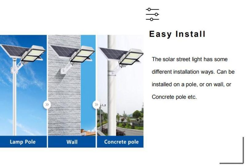 Solar Panel Integrated Motion Sensor High Brightness 180W Solar Street Lamp