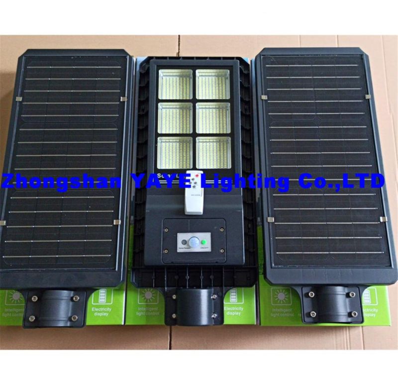 Yaye 2022 Hot Sell 100W/200W/300W All in One Solar LED Street Road Garden Lights with Control Modes: Light +Timing+Rador Control / Motion Sensor+PIR Controller