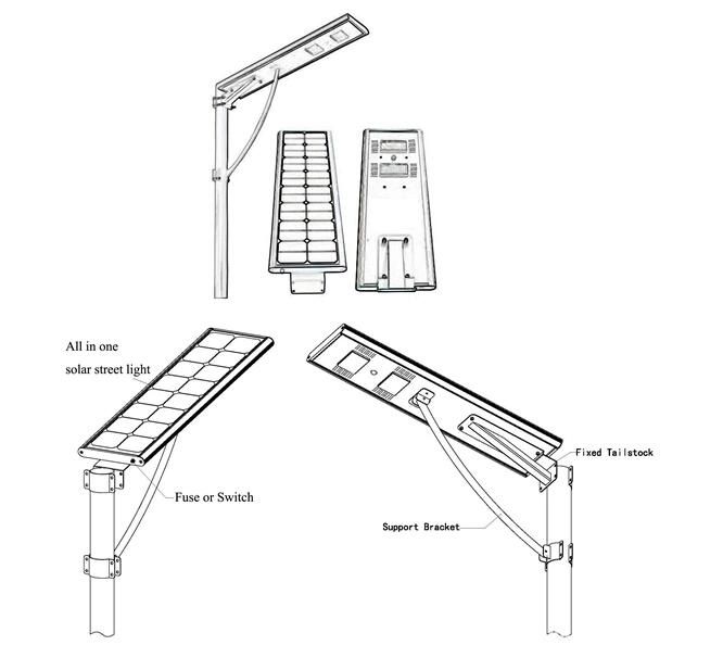 8W-15W All in One Integrated Solar LED Street Lamp with CE RoHS