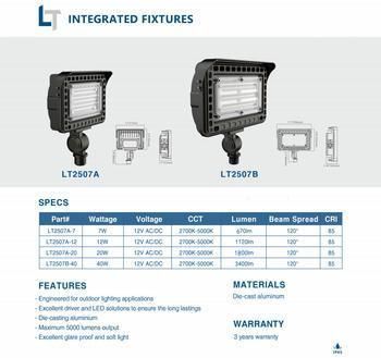 Lt-2507b 3400lm 12V Die-Cast Aluminium Flood Light for Yard and Garden Lighting