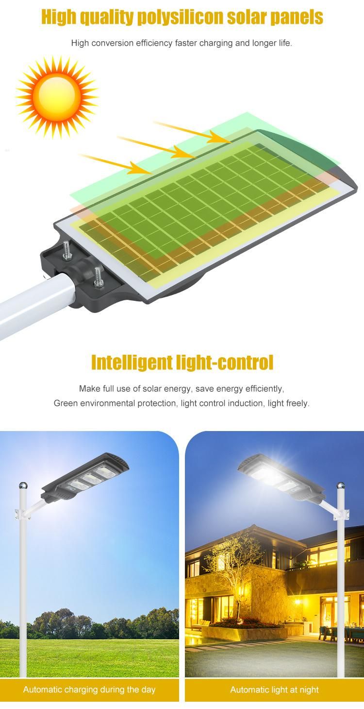 Street Outdoor Waterproof IP65 90W 120W Solar Integrated Street Light