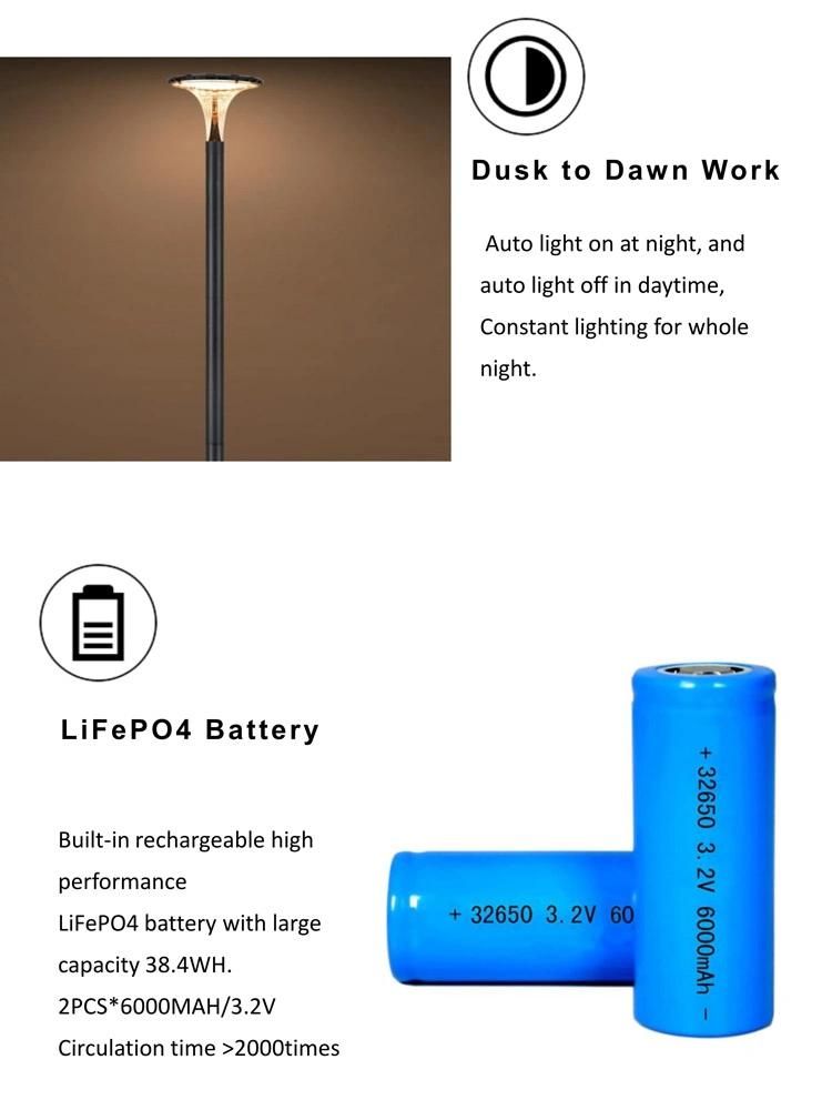 Pole Included All in One Solar Post Lamp Outdoor for Lawn Pathway