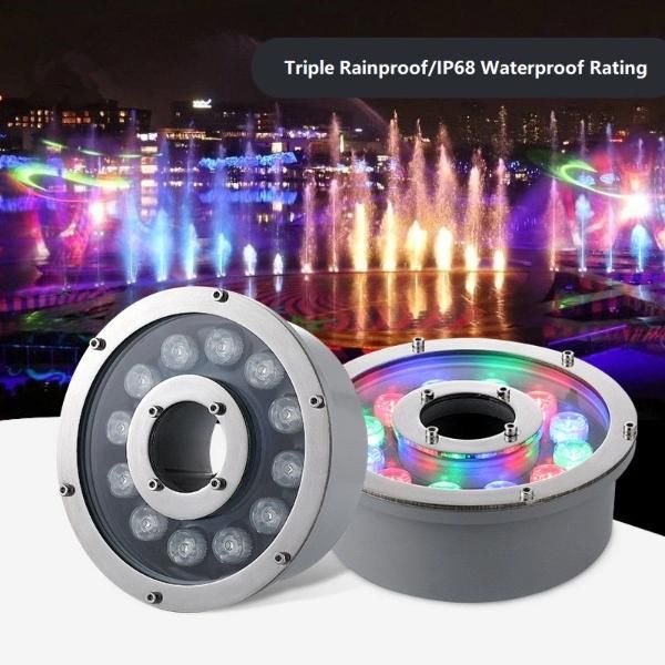 6-24W LED Fountain Lamp IP68 Waterproof Plaza Fountain Swimming Pool Light Garden Pond Decor Underwater Lights