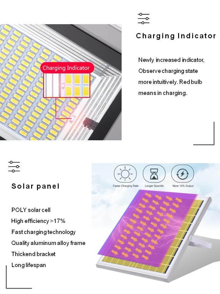 Outdoor Energy Saving Solar Lamp LED Flood Light for Garage