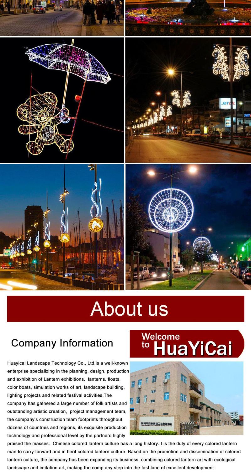 Outdoor New Design Festival Giant Motif LED Lighted Street Lighting Poles Christmas Decorations