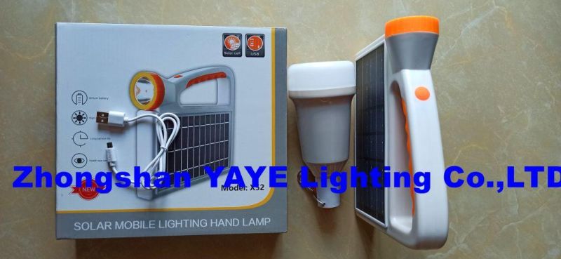 Yaye Hottest Sell Portable Mini Solar Power System Lights 25W 30W Solar Emergency Light with 4 LED Lamps /1000PCS Stock