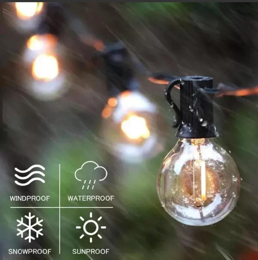 G40 Bulb Warm White Xmas Tree Light Celebrating Porch Solar String Lamp