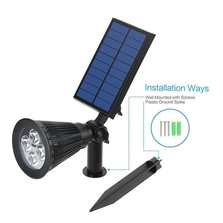 Outdoor Waterproof Garden Adjust Solar LED Landscape Spotlight with Solar Powered Panel