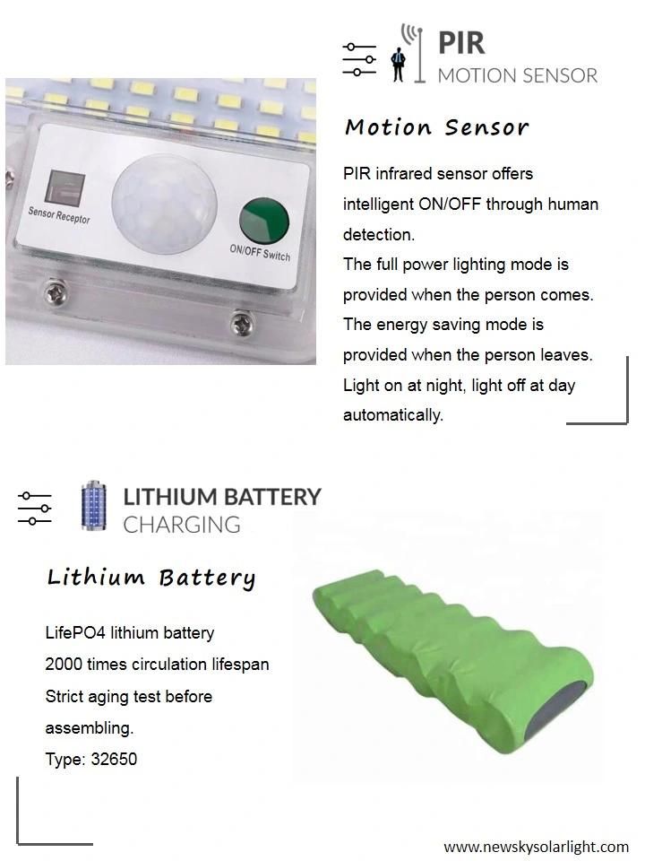 Outdoor All in One Integrated Solar LED Street Road Light Garden Light with Panel and Lithium Battery