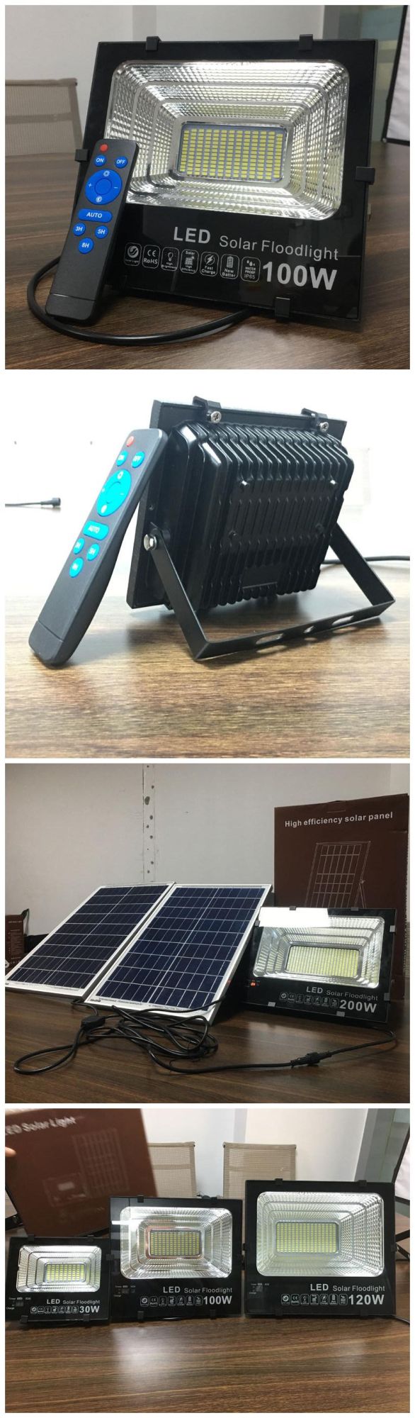 Popular LED Solar Flood Light Fixture 30W 50W 80W 100W