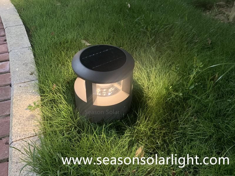 Easily Install LED Light Lamp Outdoor Green Lawn Light Solar Garden Lamp with Warm + White LED Lamp