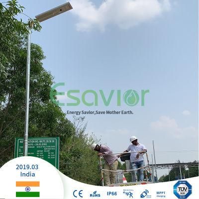 Integrated Solar Power LED Street Light 40W Outdoor Lighting with Microwave Radar Sensor &amp; Iot System