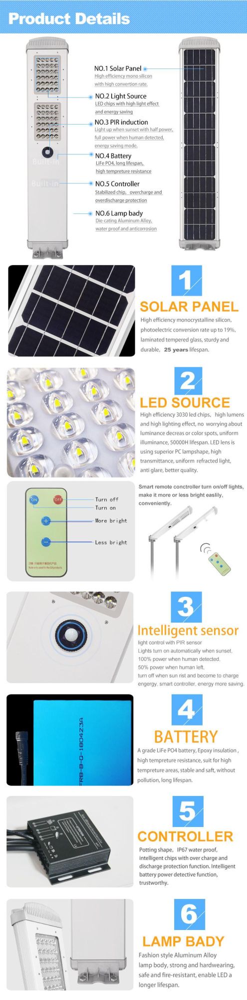 Top Quality 60W 80W 90W LED Solar Street Light