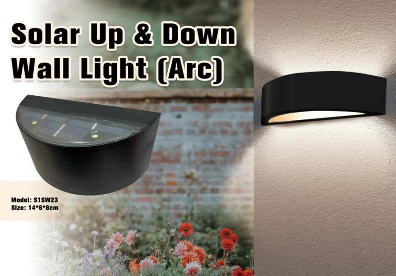 2022 Modern Plastic Solar Arc Wall Light (up & down LEDs)