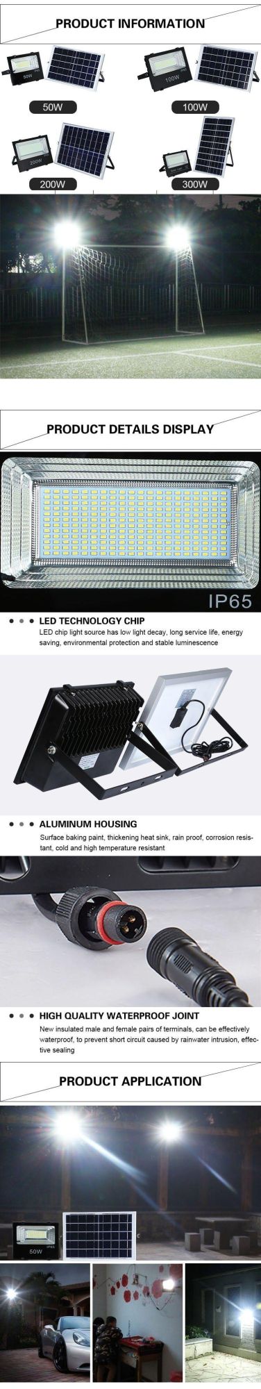 IP65 Waterproof Aluminum High Quality Solar Flood Light Reflector Lamp