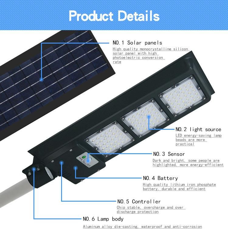 Solar LED Street Light Warranty IP65 Chinese Manufacturer with Good Price&Remote Control Durable