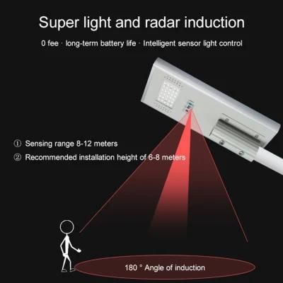 Waterproof IP65 SMD Integrated 50W 100W 150W 200W Outdoor Motion Sensor LED All in One Solar Street Light