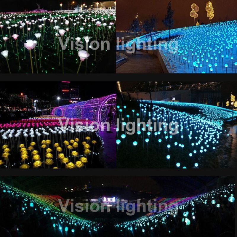 Garden Decoration IP44 High Brightness LED Christmas Lily Flower Light