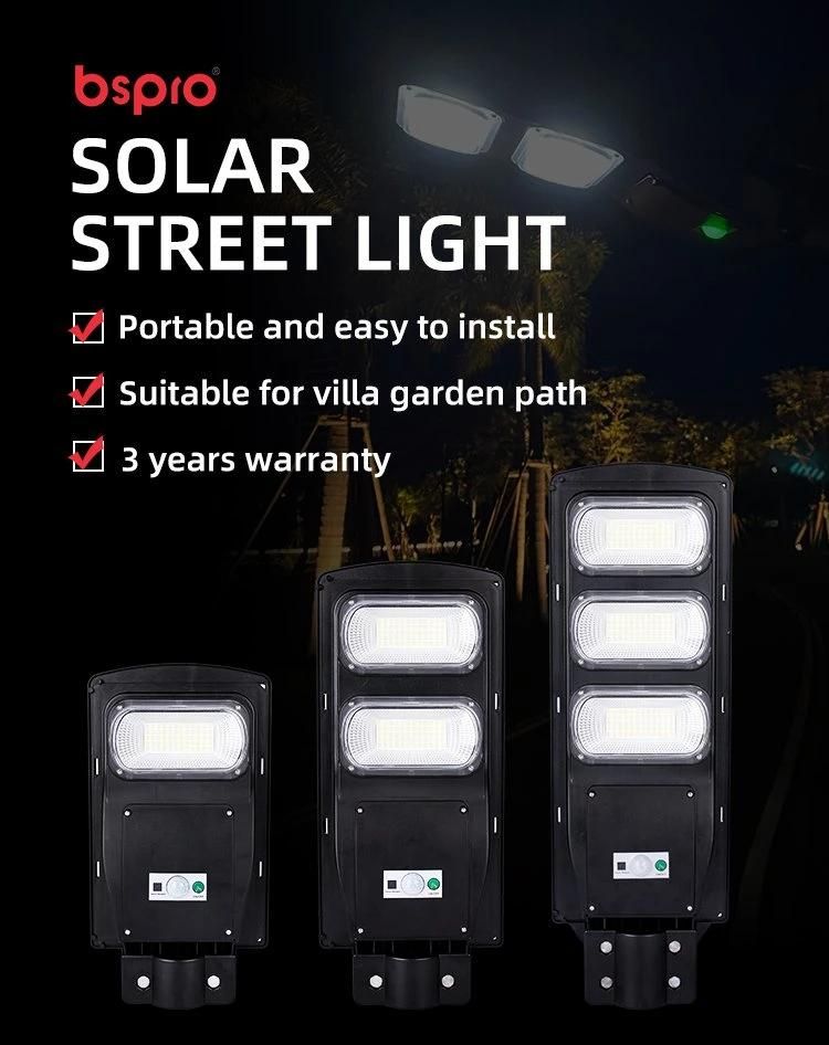 Bspro IP65 Waterproof ABS Road Light Outdoor Solar Street Lamp