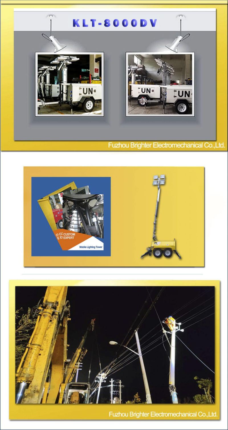 Emergency Night Work Mobile Lighting Tower with Diesel Power Klt-8000DV LED