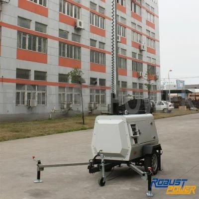 Push Handle Mobile Telescopic Portable Lighting Tower