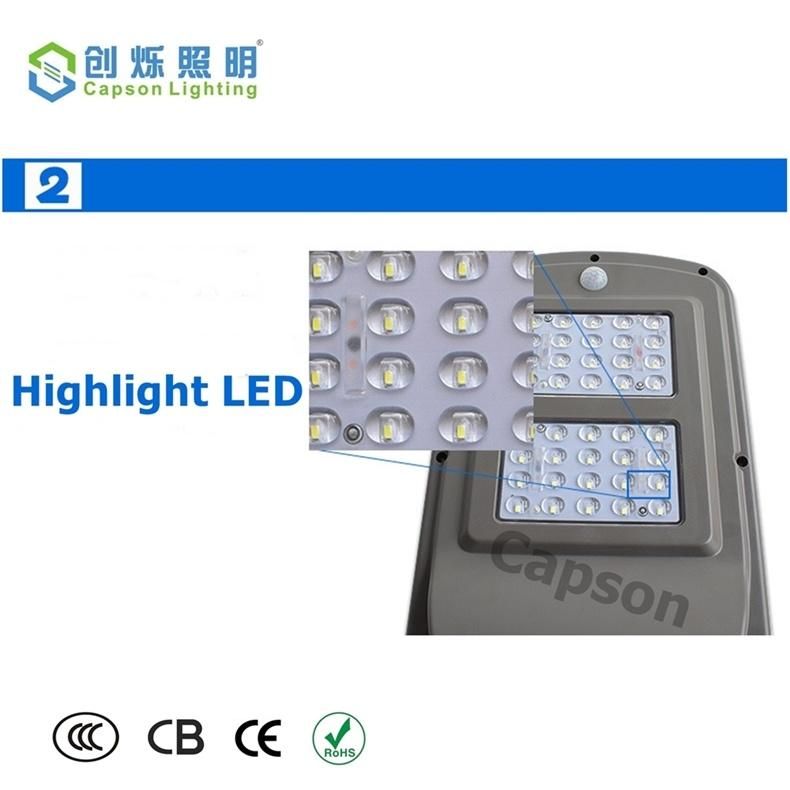 High Lumen 20W ABS Garden Outdoor Waterproof IP65 All in One Integrated Solar Street Light (CS-YTLD4-20)