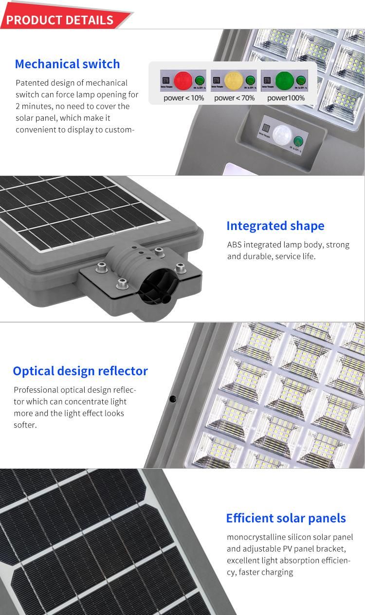 Bspro Manufacturer 200W Waterproof Motion Sensor LED Solar Street Light