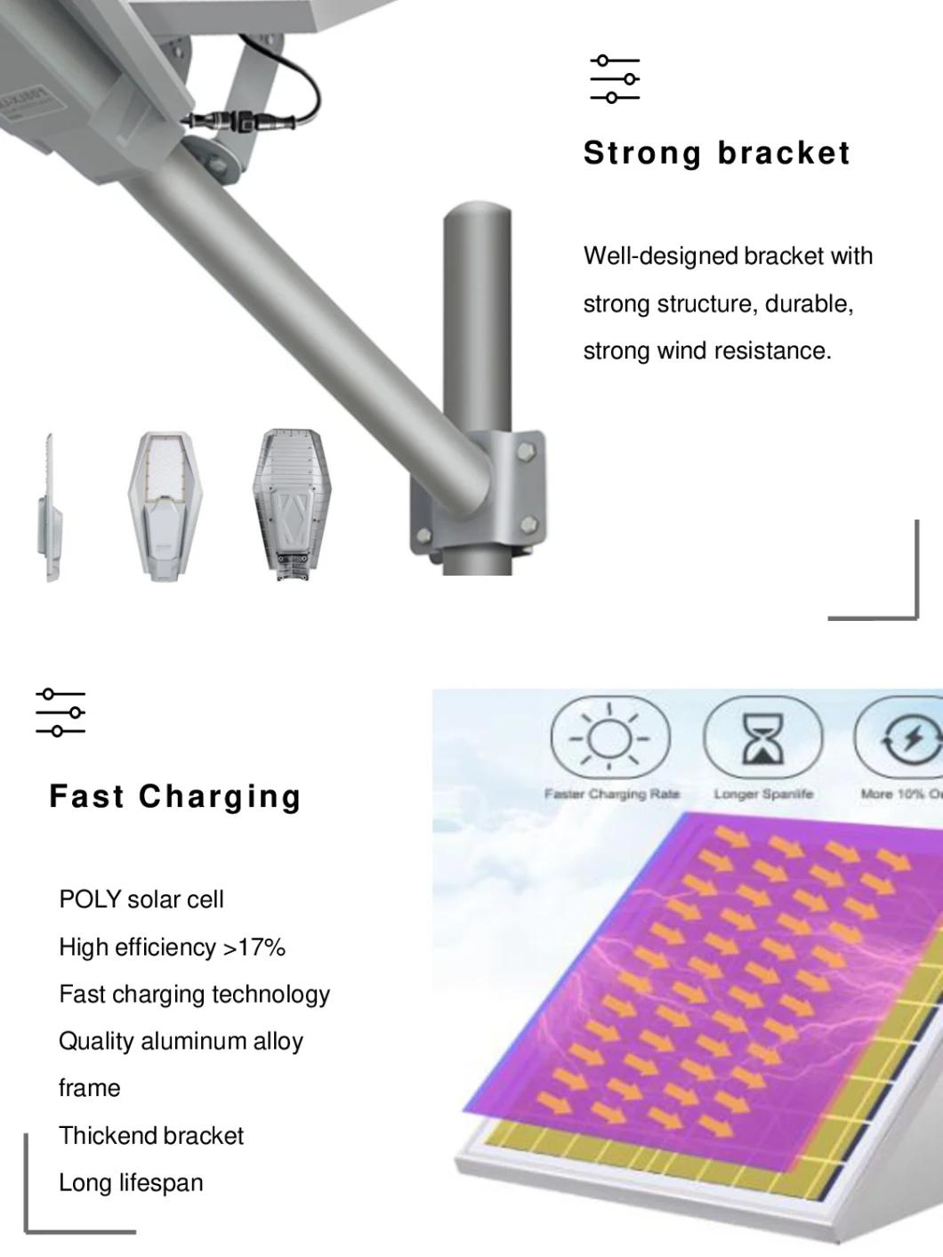 Outdoor Road Split Solar Powered Remote Control Dusk to Dawn 12 Hours Work LED Solar Street Light