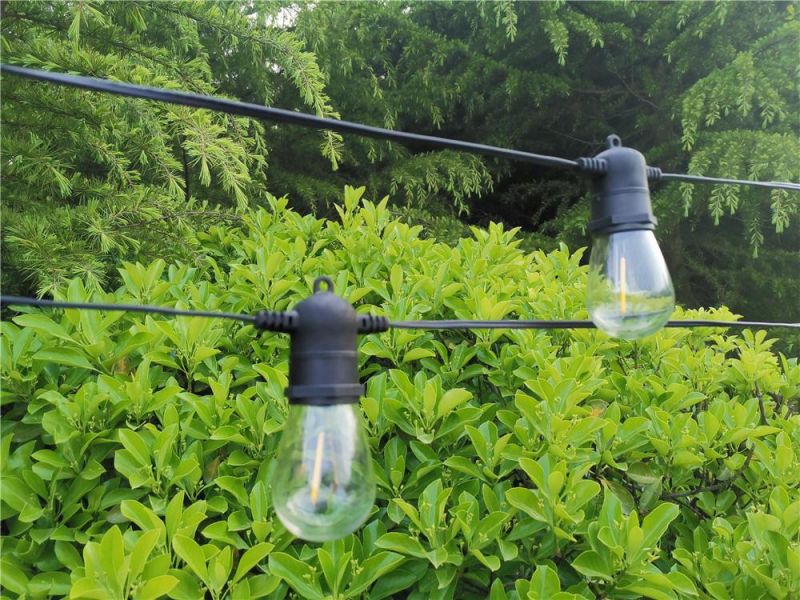 15PCS S14bulb Warm White Outdoor Solar Energy LED String Light for Christmas Holiday Decorate