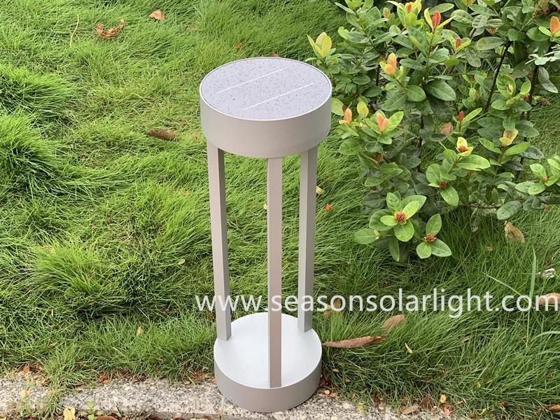 New Round Solar Style LED Lamp Aluminum Outdoor Lighting Solar Garden Lamp with LED Lights