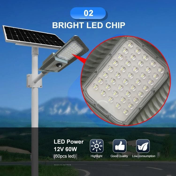 IP65 Waterproof PIR Sensor 60W Separate Solar LED Street Light