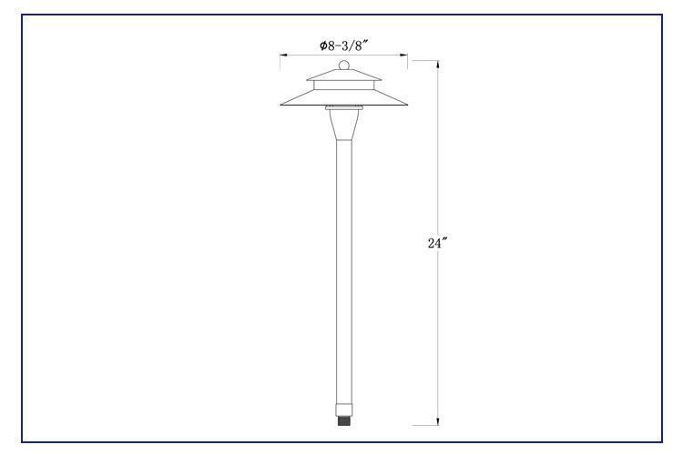 Double-Deck Lt2405 Low Voltage Landscape Lighting Solid Brass Outdoor Pathway Light Fixtures G4 LED for Yard Walkway Lawn-Antique Bronze Frosted