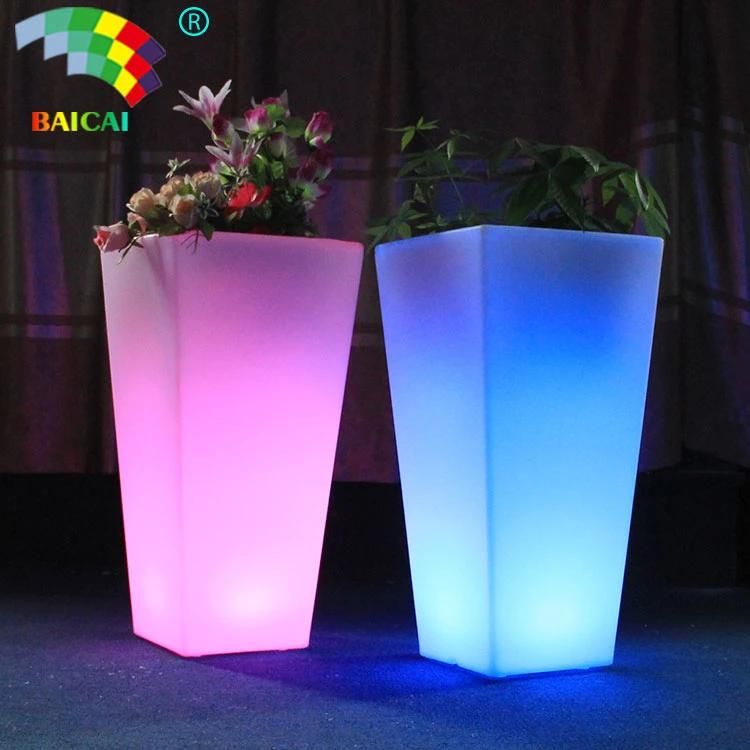 Garden Furniture Plastic Flower Pot LED Light Flower Pot LED Garden Plant Pot Solar