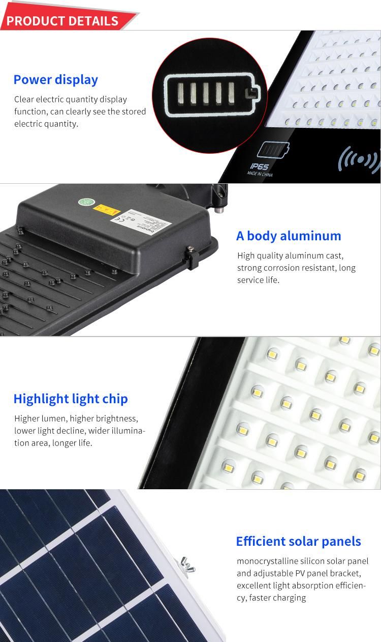 Bspro Powered Sensor Waterproof Manufacturer Outdoor LED Power Panel Lamp Solar Street Light