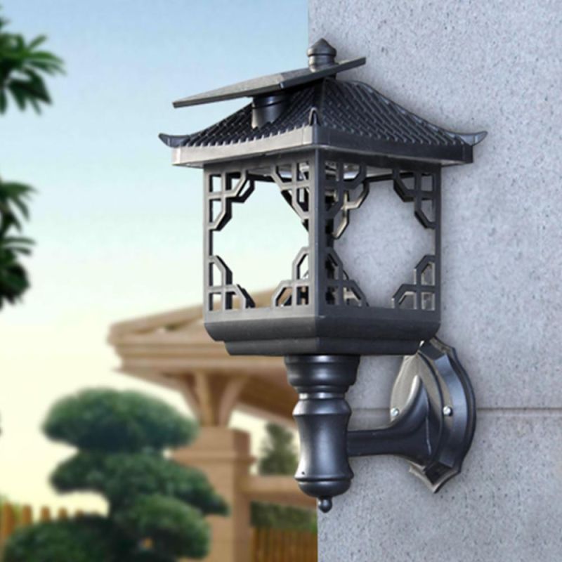 Solar Wall Lights Outdoor, Garden Decorative Fence Post Lights for Patio, Pathway, Pool, Backyard, Black Birds, Post Light