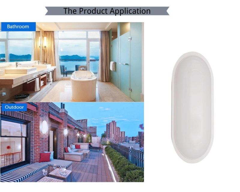 LED Oval Wall Lamp IP65 Moisture Proof Lamp 24W for Balcony Bathroom Lighting