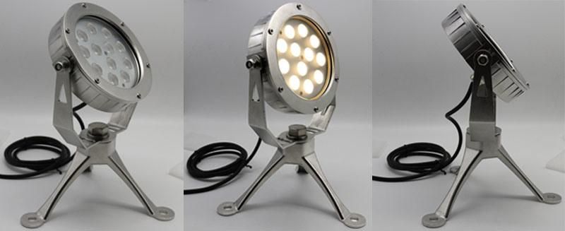 Waterproof IP68 12X1w LED 24VDC 316 Stainless Steel Underwater Spot Light