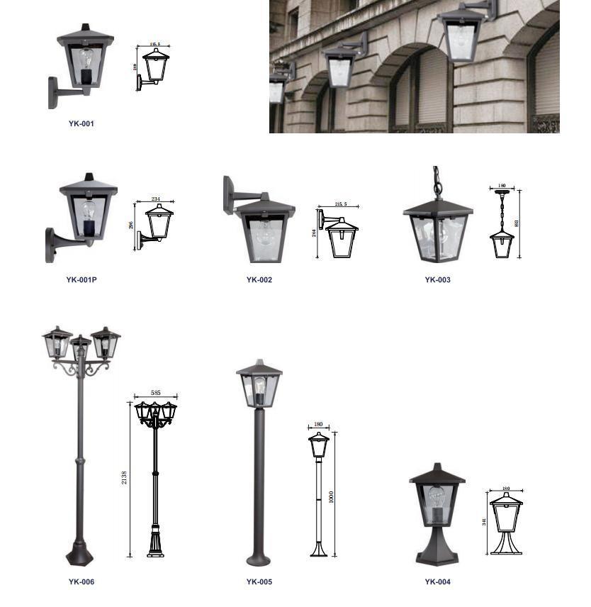 Outdoor Pillar Wall Lamp, E27, Max. 60W Garden Lighting Wall Lamps, Aluminum Dia Casting Waterproof Wall Light, TUV Certificated 2 Years Guarantee CE RoHS ETL